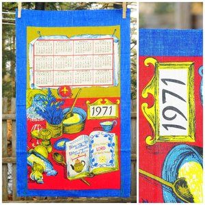 Vintage 1971 Kitchen Prayer on Recipe Book Calendar Towel Birthday Anniversary